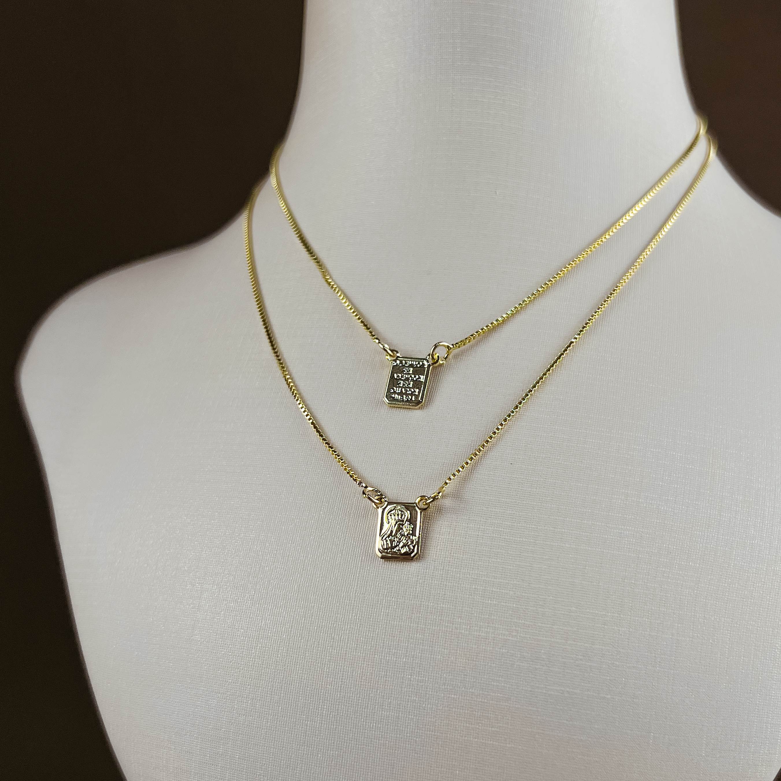 Escapulário mini medalhas tradicional verso Salmos 0.8 60cm