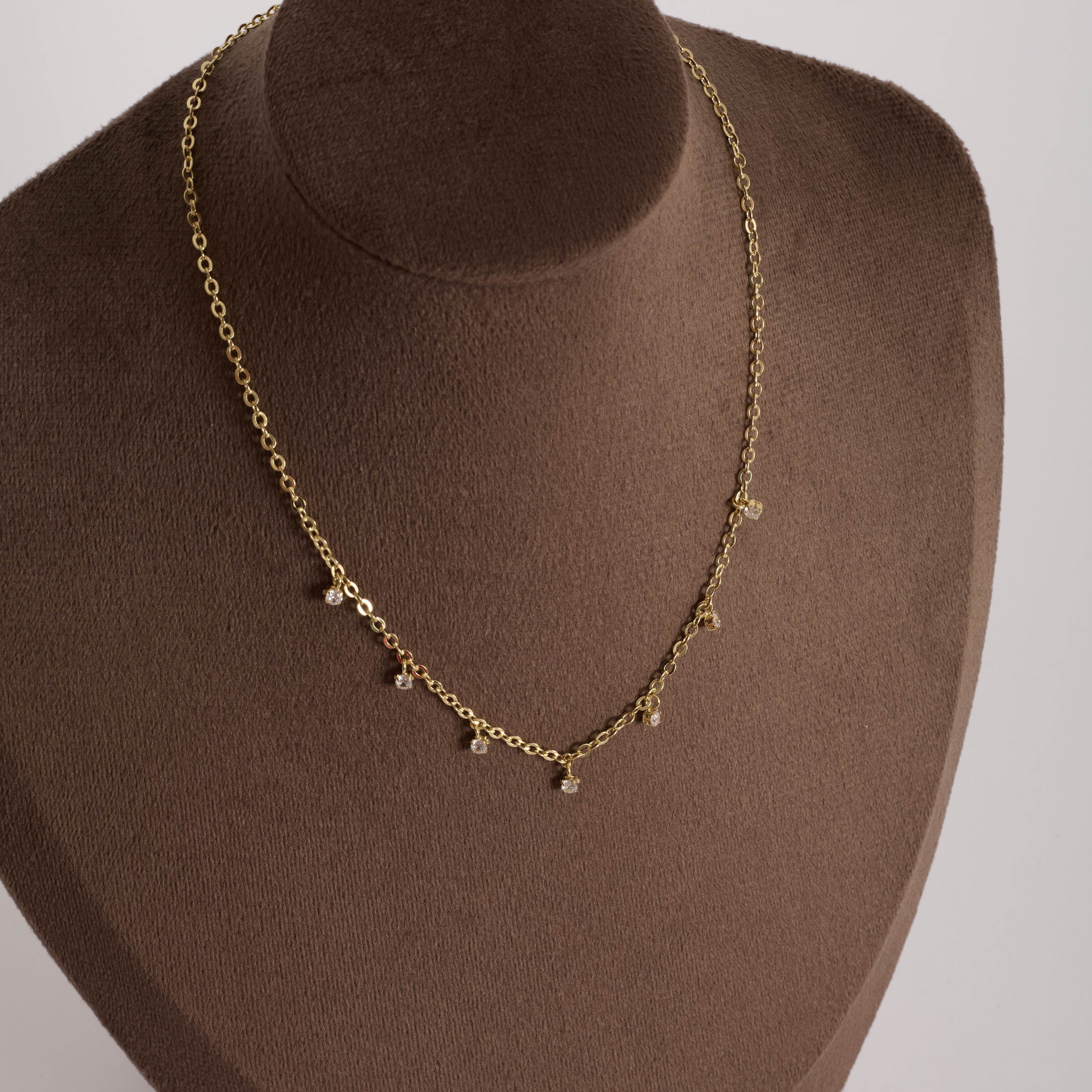 Choker pingentes zircônias 2mm corrente cadeado com alongadora