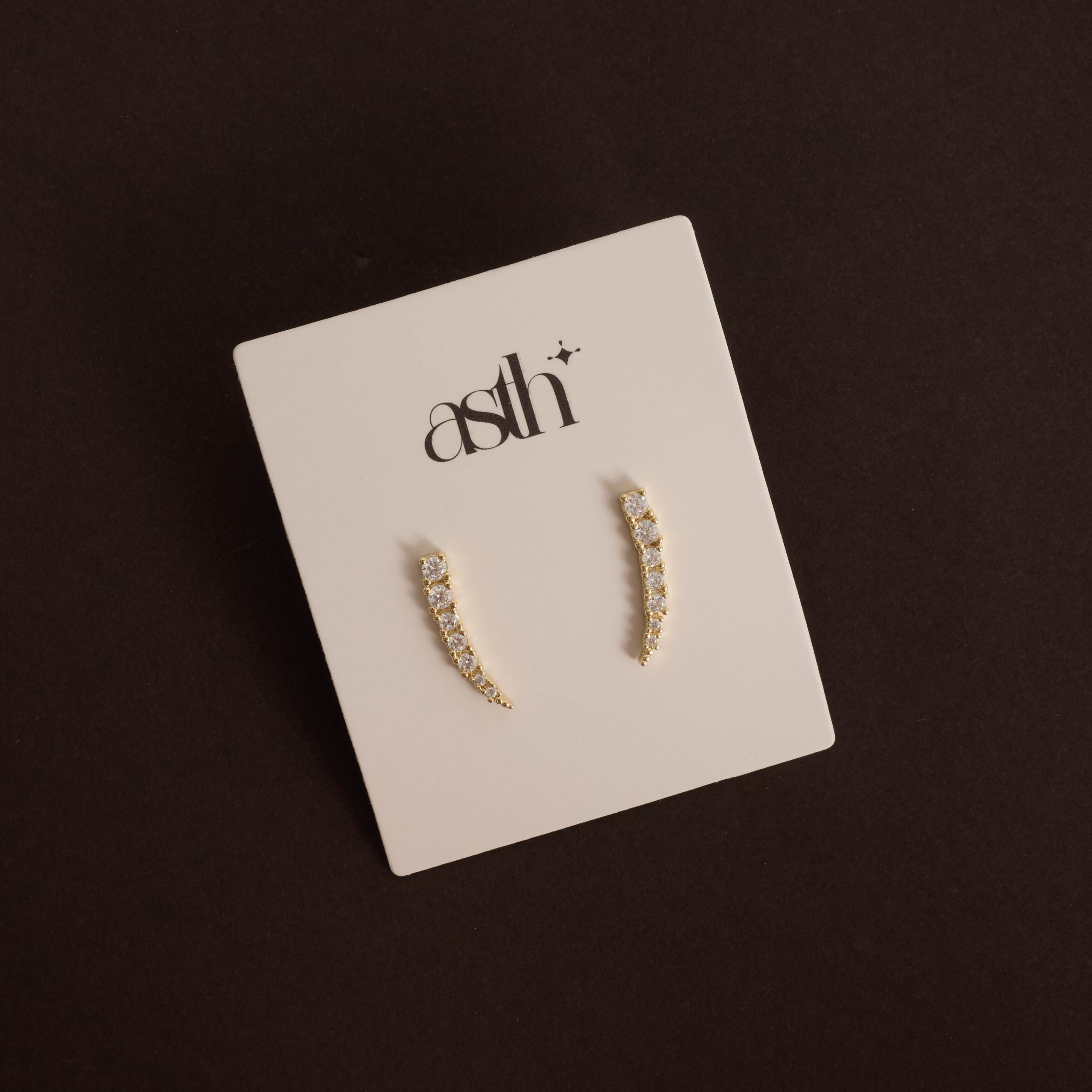 Brinco curva toda cravejada 18mm