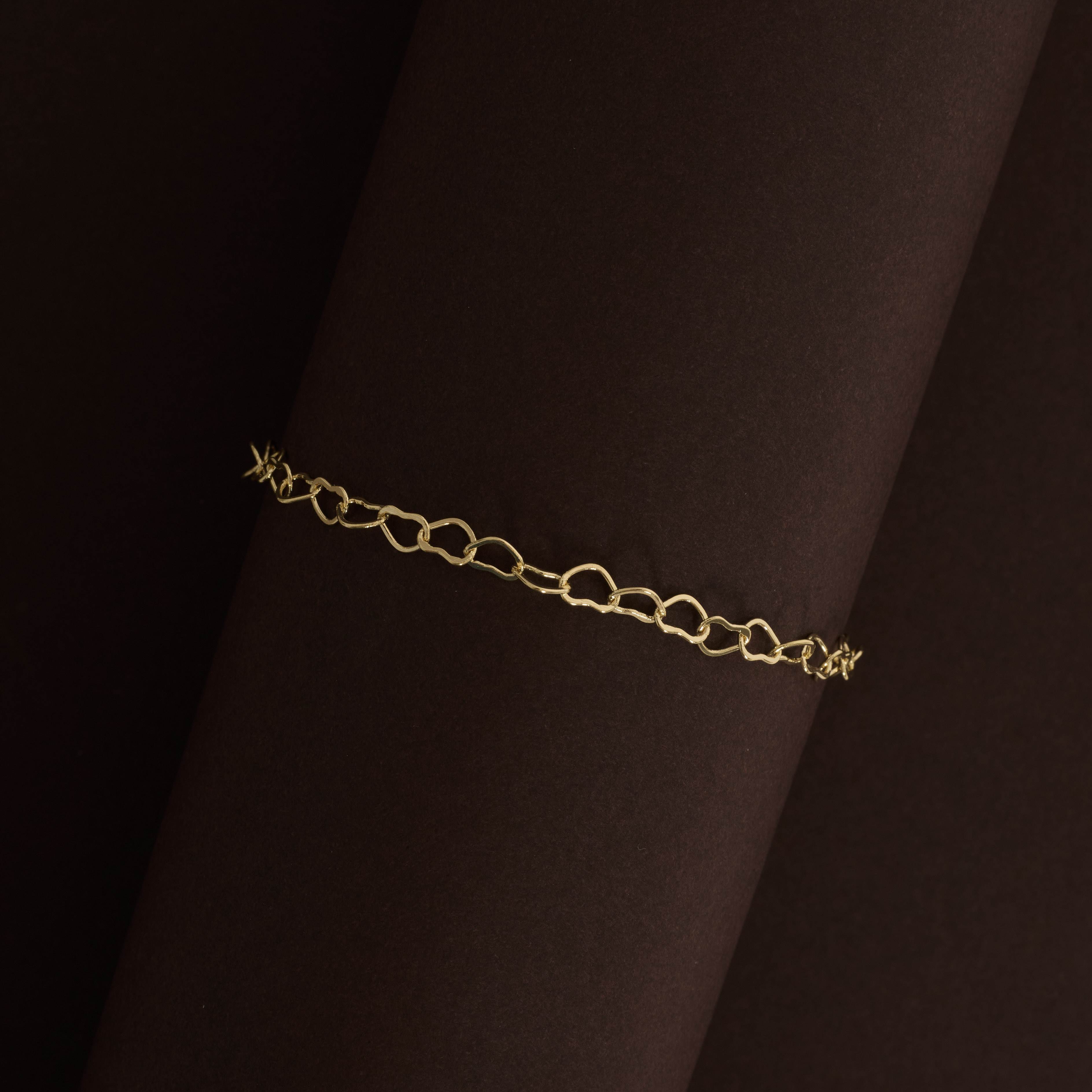 Pulseira corrente coração 4.2mm 19cm com alongadora