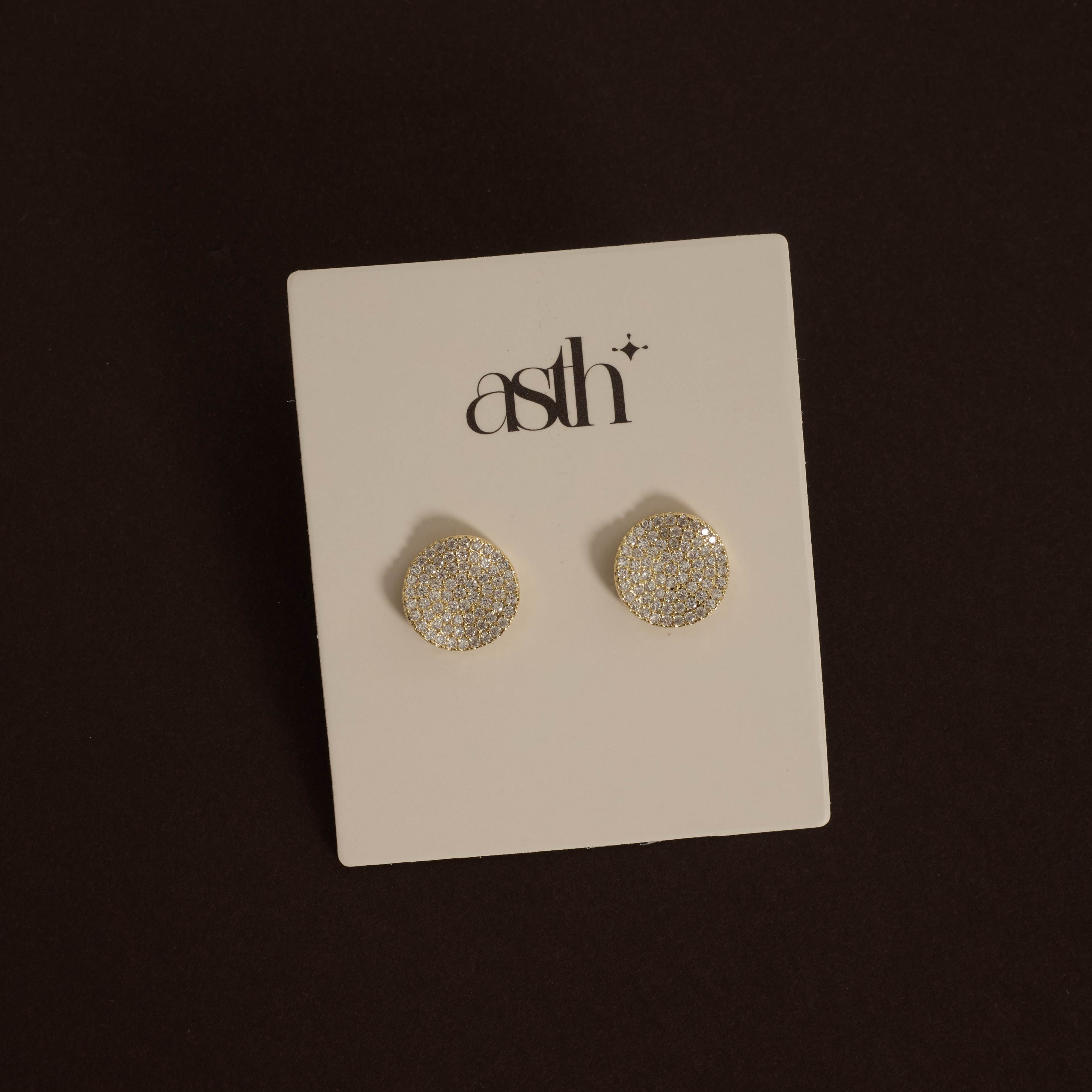 Brinco círculo ondulado cravejado 12mm