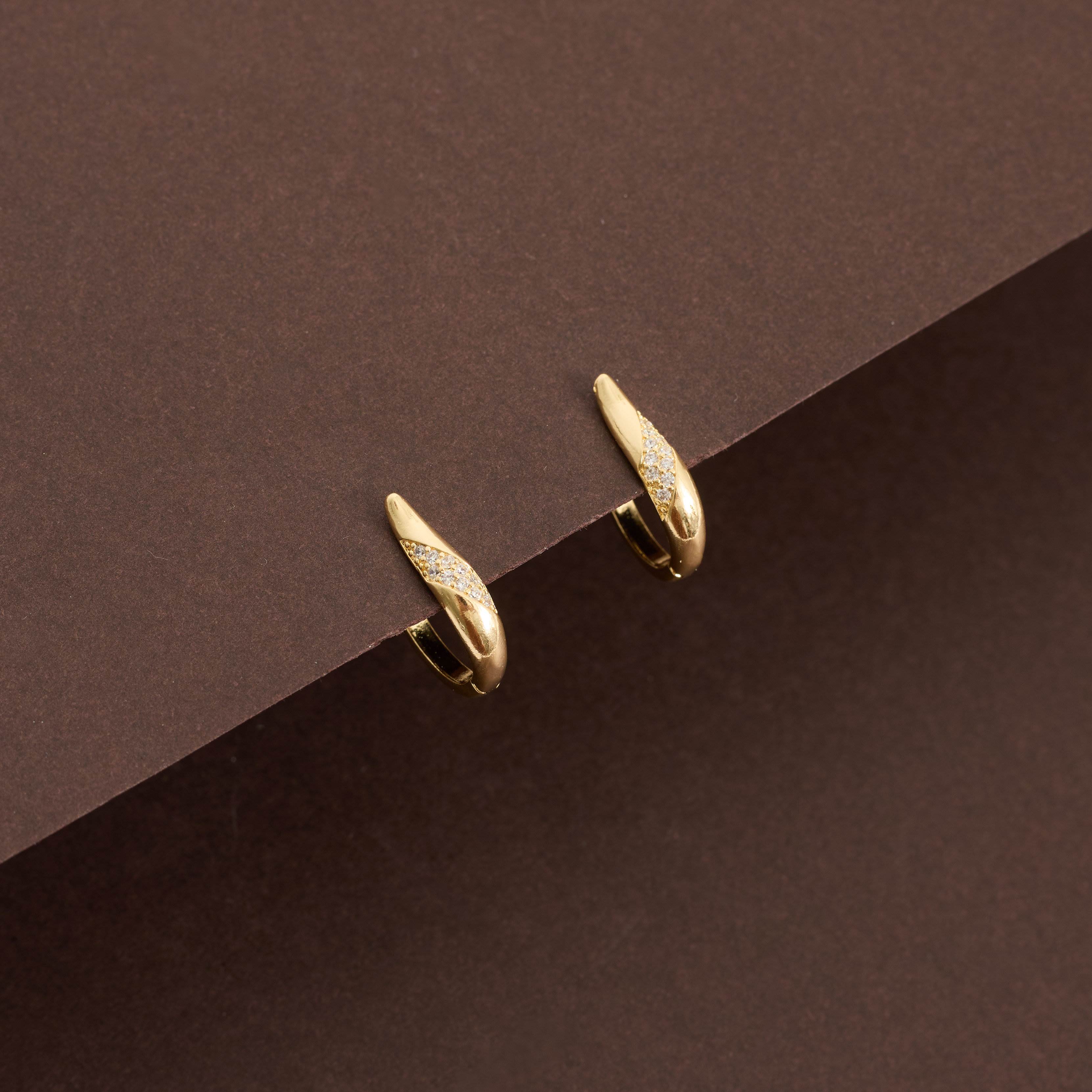 Argola click detalhe cravejado duplo 14mm 