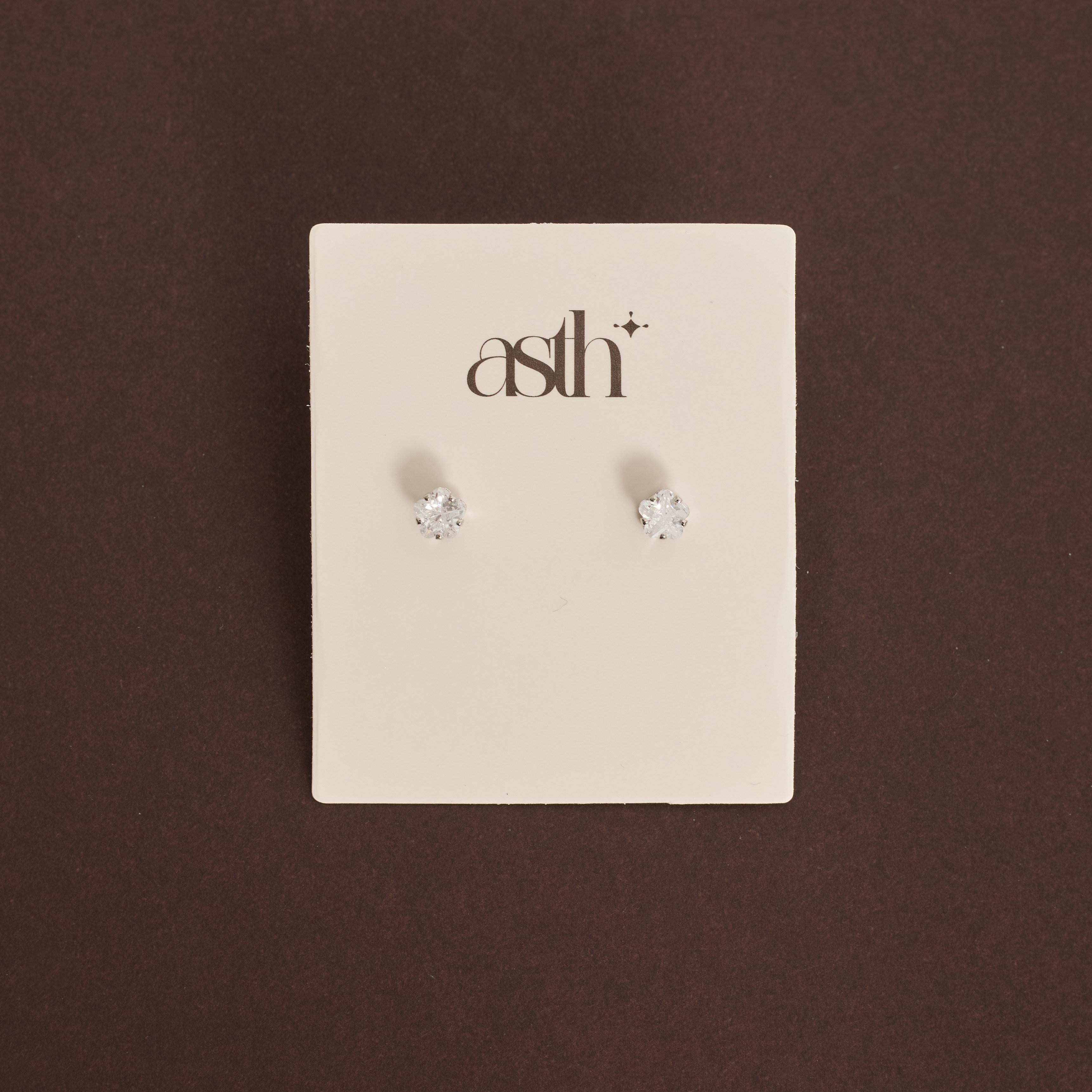 Brinco zircônia flor caixa alta 5mm